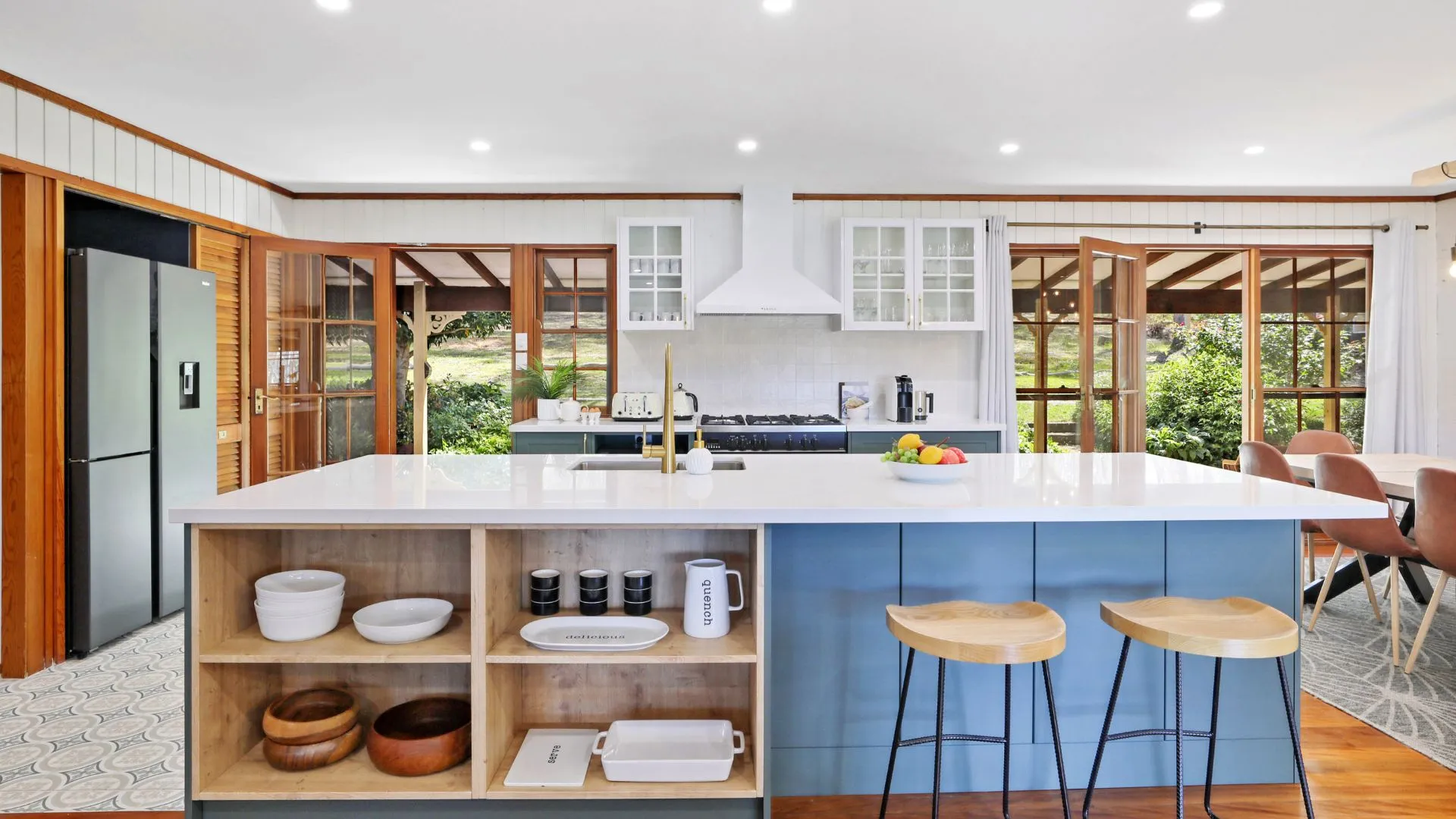 Inside the homestead — living and kitchen